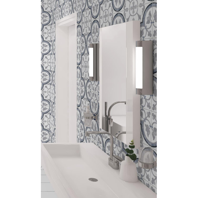 Luv Passion 8" Gray and Blue Porcelain Tile