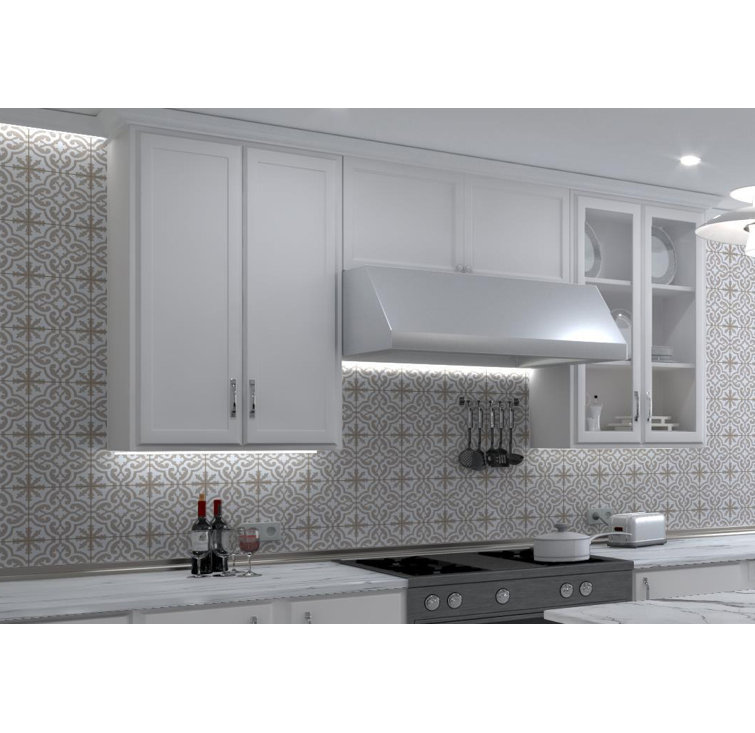 Bliss 8" Brown and White Porcelain Patterned Tile