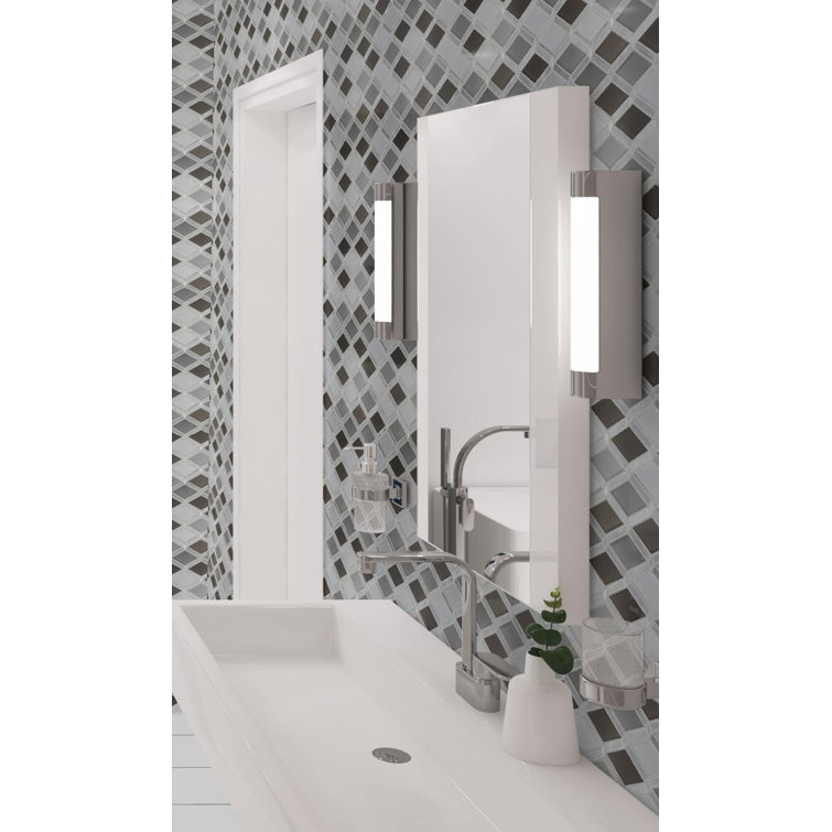 Geom Polished Gray Diamond Mosaic Tile for Kitchen and Bathroom