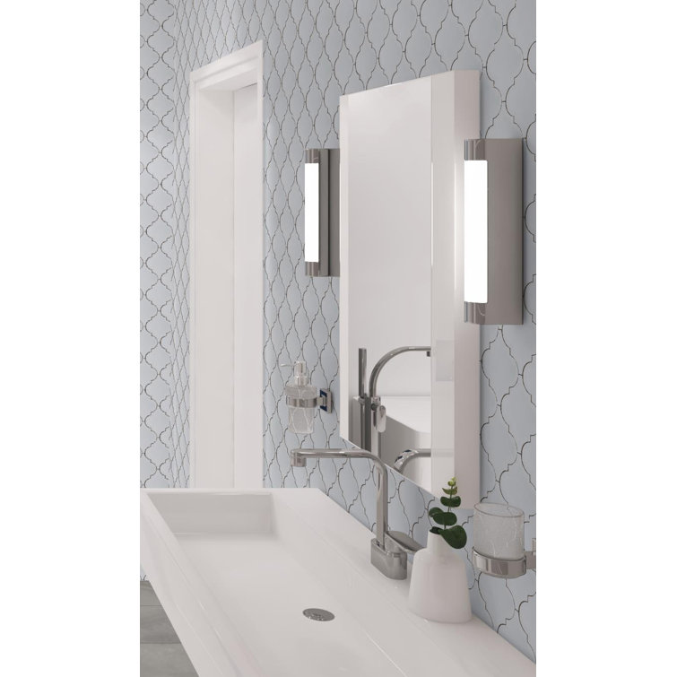 Viola 5" Black Polished Arabesque Glass Tile