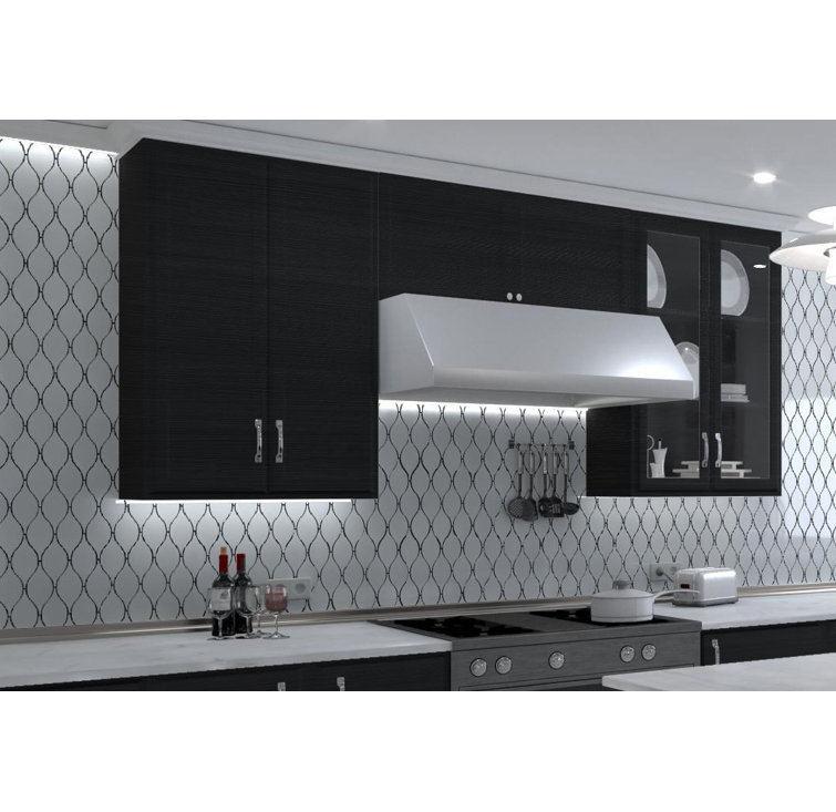 Vinage White Polished Glass Arabesque Mosaic Tile