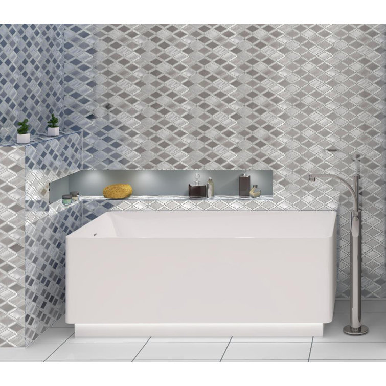 Geom Graphite Diamond Mosaic Tile for Kitchen and Bathroom