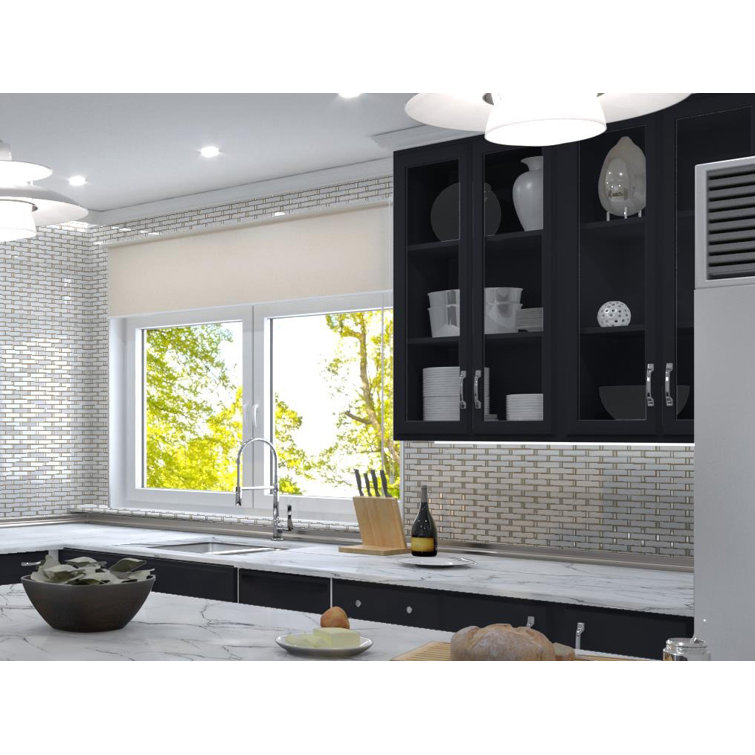 Saga White Matte Marble and Glass Mosaic Tile