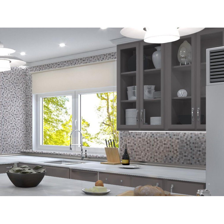 Trillion Brown Matte Hexagon Glass Mosaic Tile