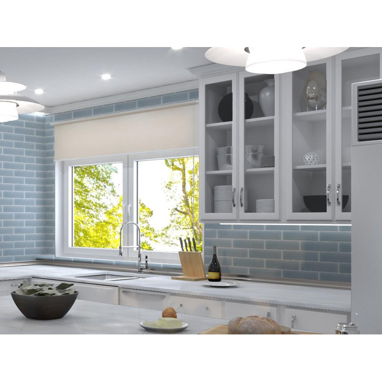 Kiwi 3" x 12" Beveled Glass Subway Wall Tile