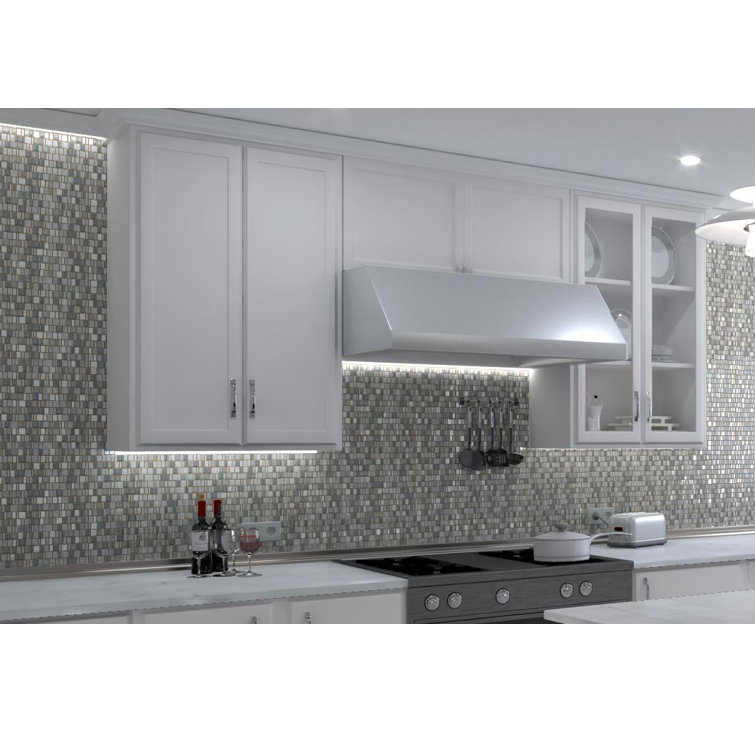 Quest Arctic Blue Stone and Glass Mosaic Tile