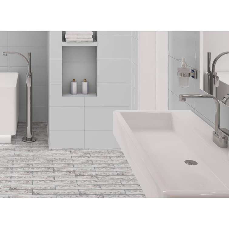 Kendel 3'' x 14'' Black and White Glass Subway Tile