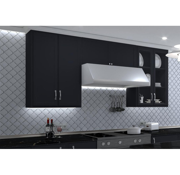 Viola 5" Black Polished Arabesque Glass Tile
