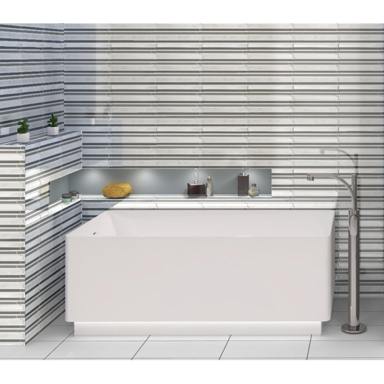 Klein-Bache Brown Aluminum and Glass Brick Mosaic Tile