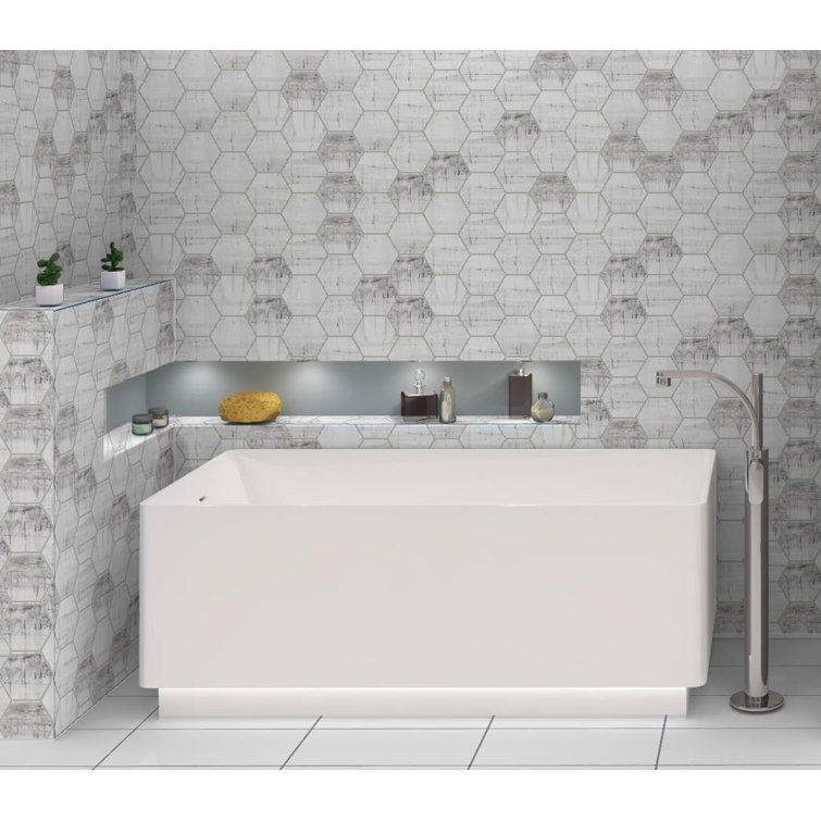 Homage 5" White Glazed Hexagonal Porcelain Tile