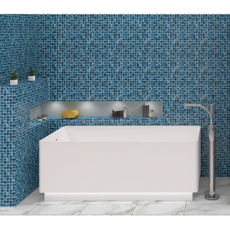 Mediterranean Blue Polished Glass Mosaic Tile for Kitchen and Bathroom
