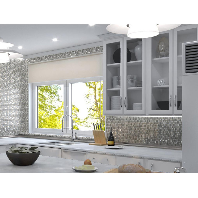 Quest Arctic Blue Stone and Glass Mosaic Tile