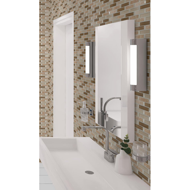 Saga Matte Brown Glass and Marble Mosaic Wall Tile