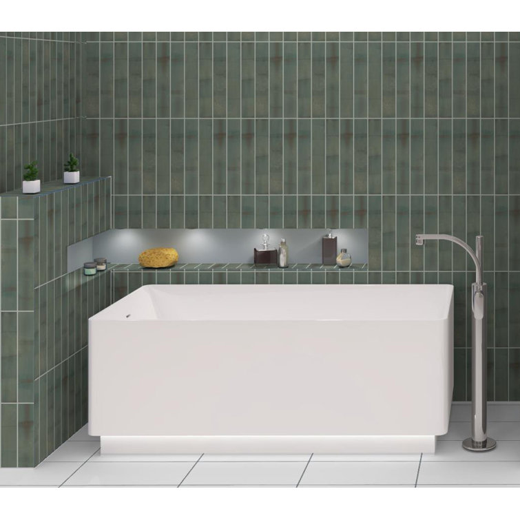 Uno 3" x 16" Blue Glazed Porcelain Subway Tile