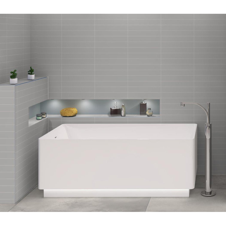 Teva 3" x 16" Glossy Gray Porcelain Subway Tile
