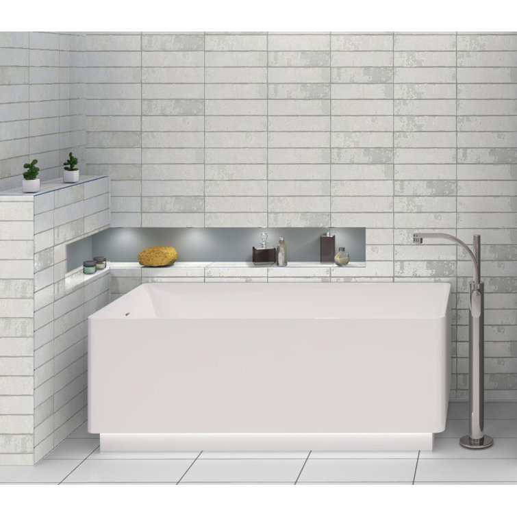 Splash Coconut White 3" x 12" Glossy Ceramic Subway Tile