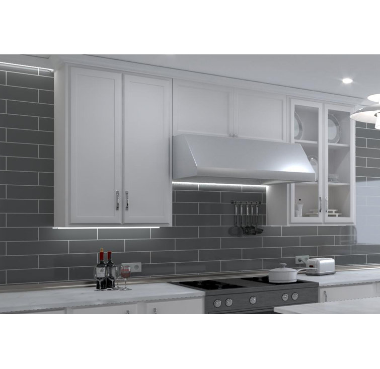 Perfecto Marvelli 4'' x 16'' Gray Ceramic Textured Subway Tile