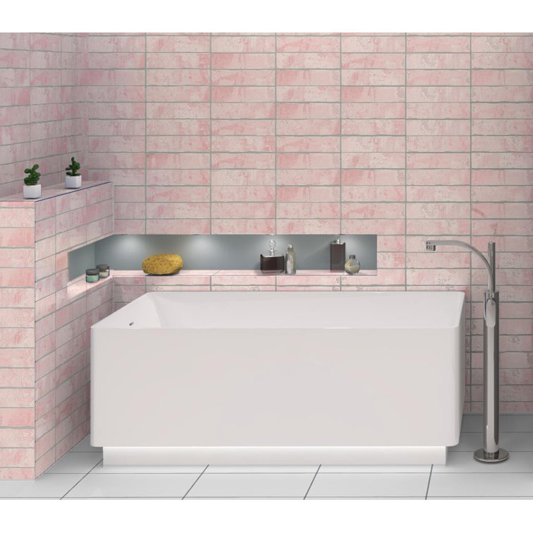 Splash Rose Pink Glossy Ceramic Subway Wall Tile