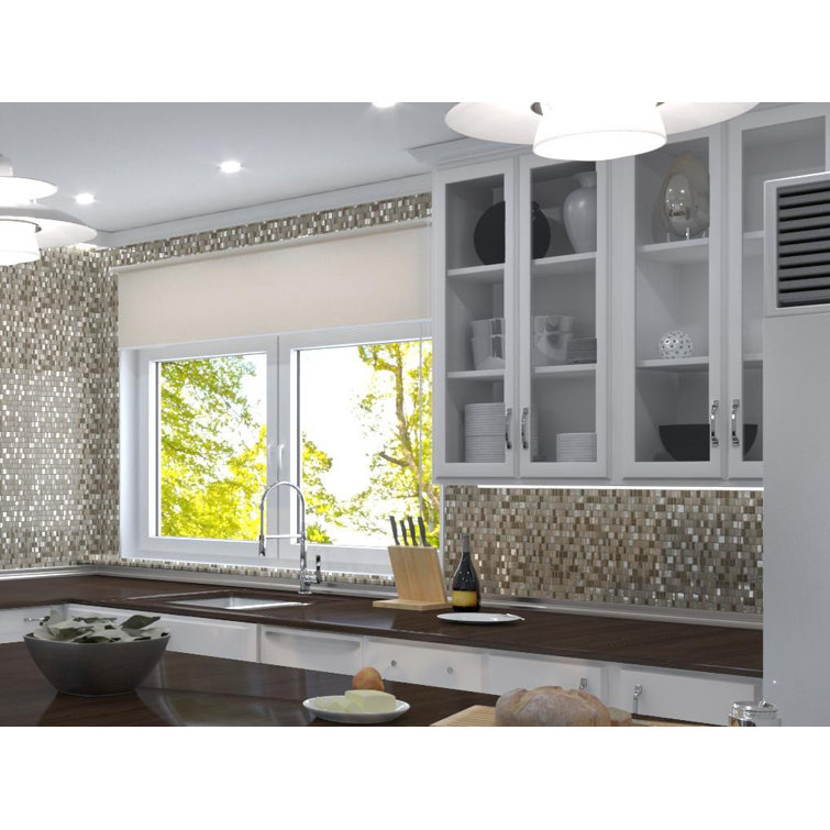 Quest Mojave Brown Stone and Glass Mosaic Tile