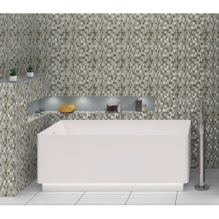 Quest Mojave Brown Stone and Glass Mosaic Tile