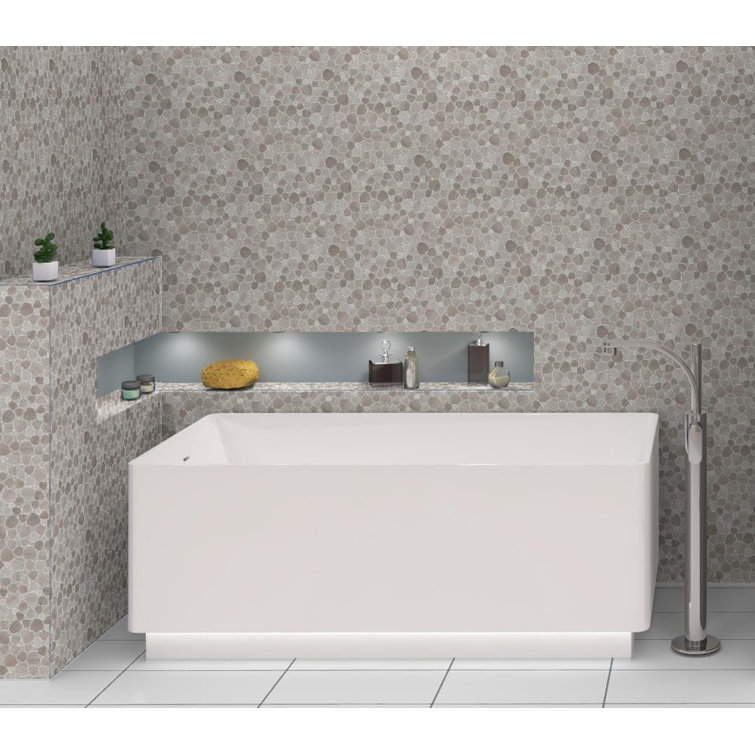 Oasis Natural Brown Marble Pebble Mosaic Tile