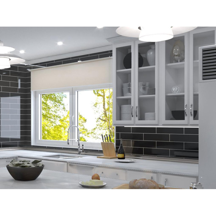 Perfecto Marvelli 4'' x 16'' Black Glazed Ceramic Subway Tile