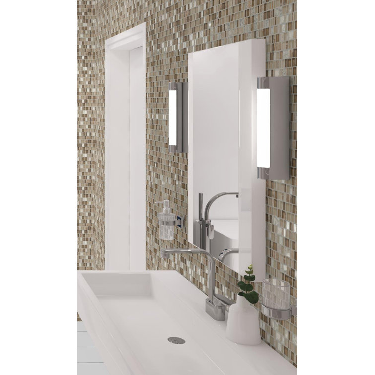 Quest Brown Marble and Glass Mosaic Tile