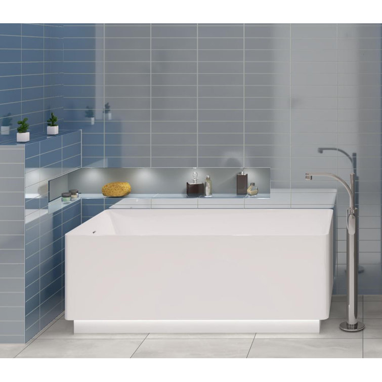 Vega 3" x 12" Frosted Blue Beveled Glass Subway Tile