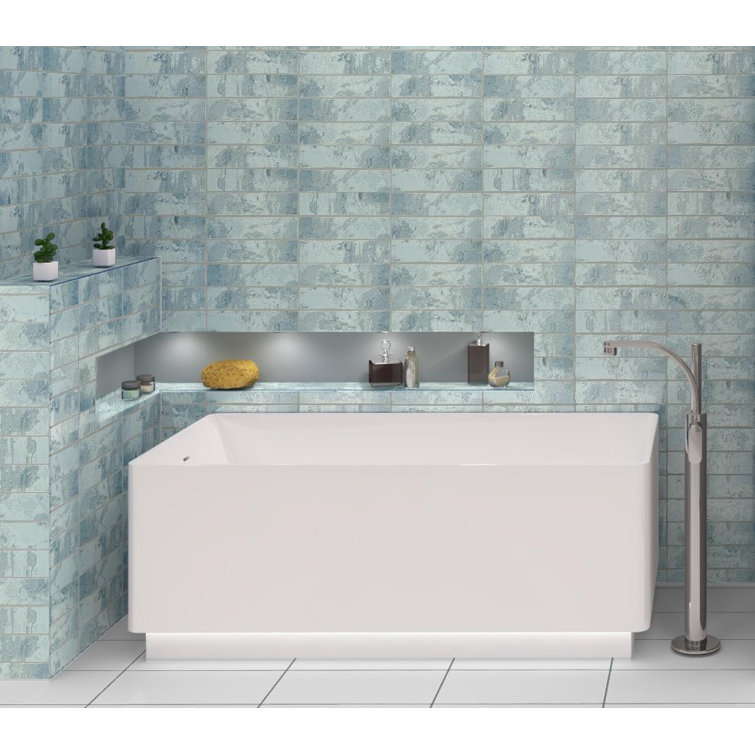 Splash Mermaid Blue Glossy Ceramic Subway Wall Tile