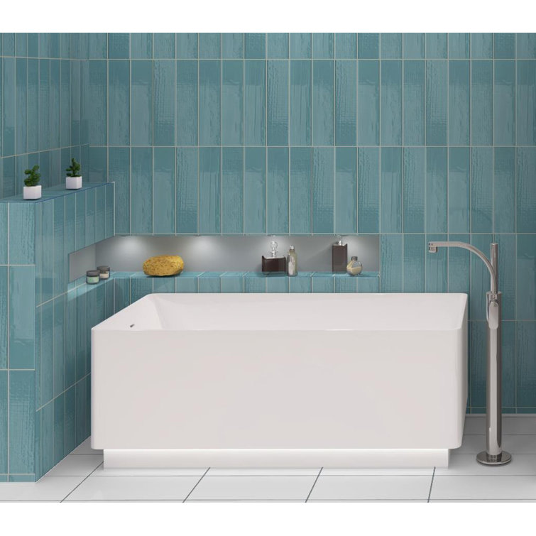 Perfecto Marvelli 4'' x 16'' Blue Glazed Ceramic Subway Tile