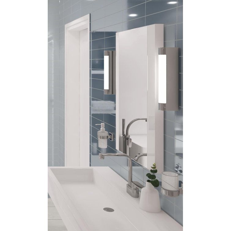Vega 3" x 12" Frosted Blue Beveled Glass Subway Tile
