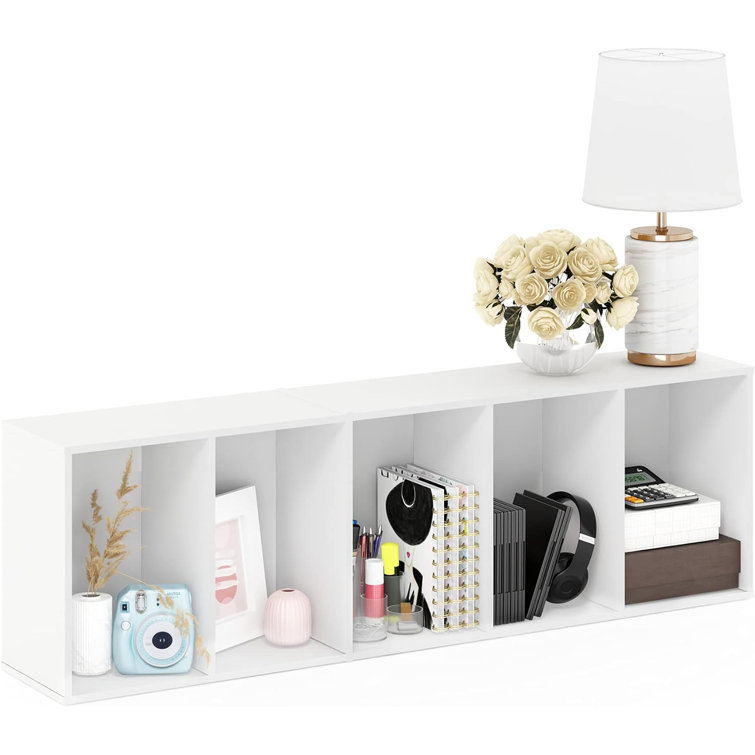 Sleek 5-Tier White Engineered Wood Open Shelf Bookcase