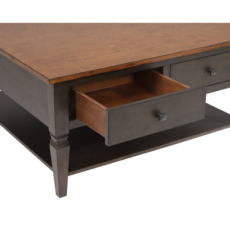 Dakota 42" Square Brown and Gray Wood Coffee Table with Storage