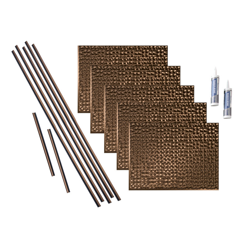 Oil Rubbed Bronze Vinyl Decorative Backsplash Kit, 24" x 18"