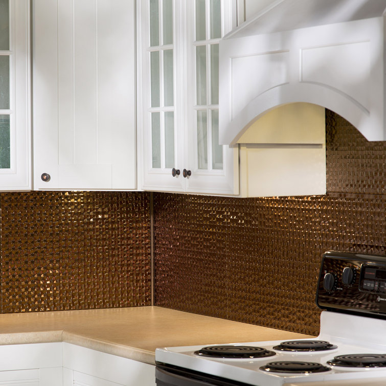 Oil Rubbed Bronze Vinyl Decorative Backsplash Kit, 24" x 18"