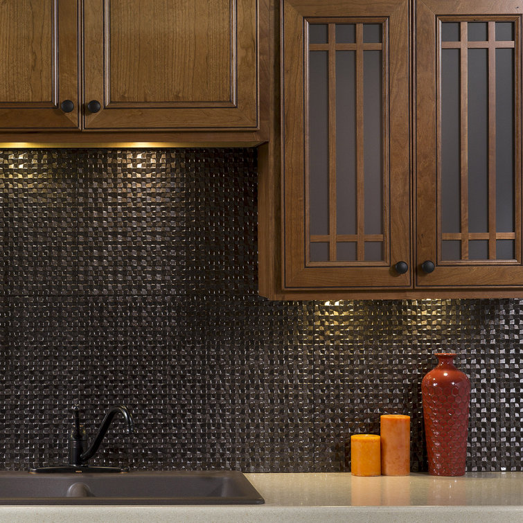 Smoked Pewter 24" x 18" Vinyl Decorative Backsplash Tiles