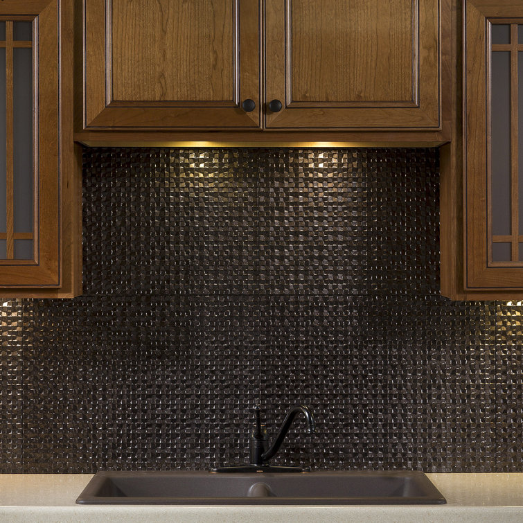 Smoked Pewter 24" x 18" Vinyl Decorative Backsplash Tiles
