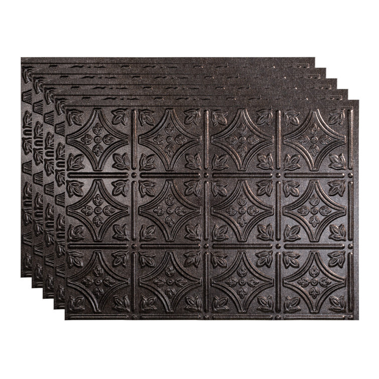 Smoked Pewter Vinyl Decorative Backsplash Kit, 24.25 x 18.25 in