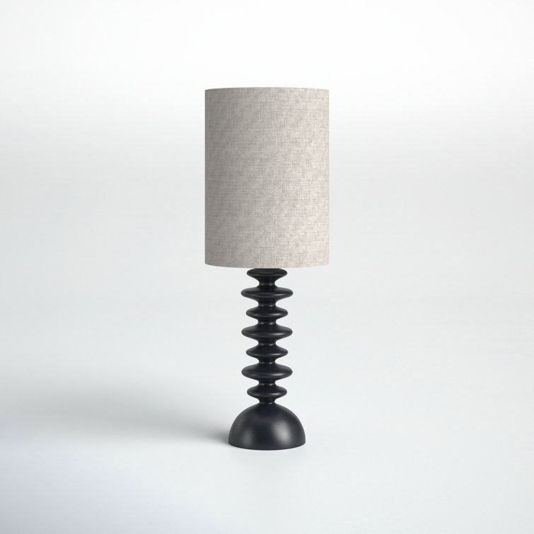 Jamie Black Matte Buffet Lamp with Taupe Drum Shade