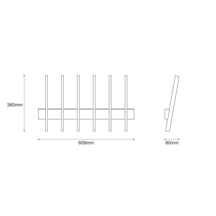 Ash Solid Wood Six-Hook Wall Mounted Coat Rack