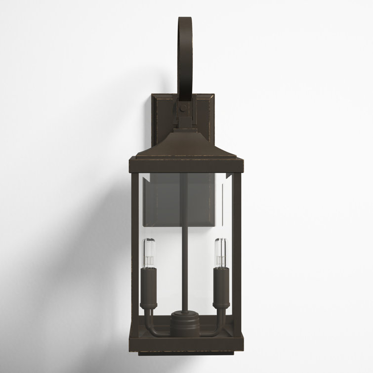 Antique Bronze Traditional 2-Light Outdoor Wall Lantern