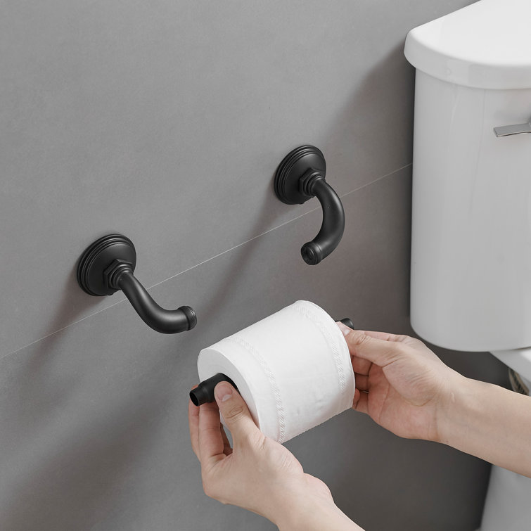 Matte Black 4-Piece Metal Bathroom Hardware Set
