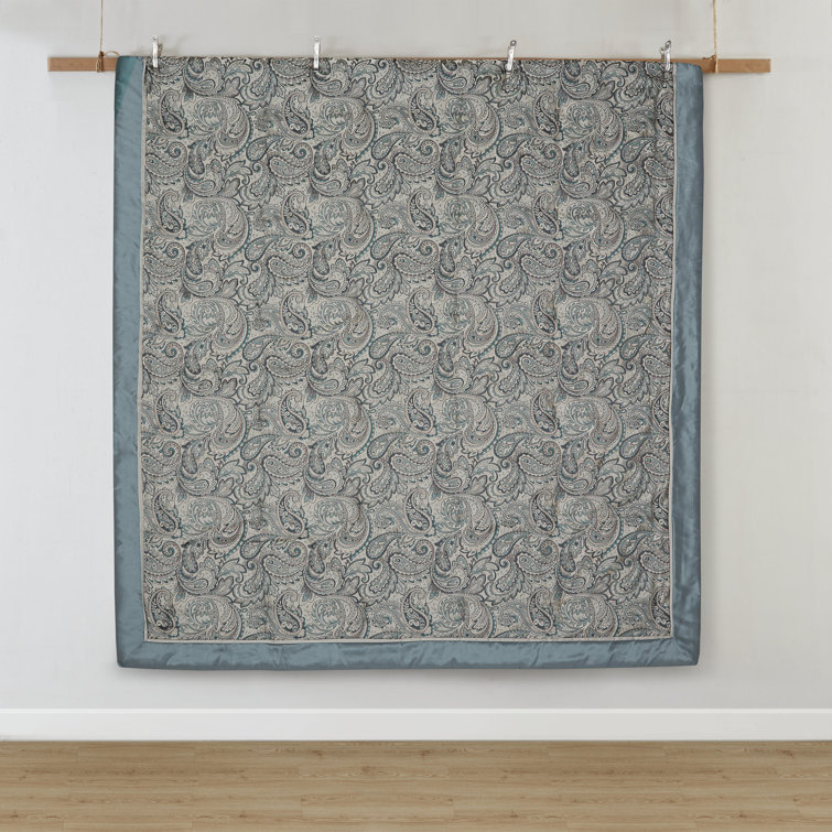 Teal Paisley Jacquard Queen Cotton Bed in a Bag Set