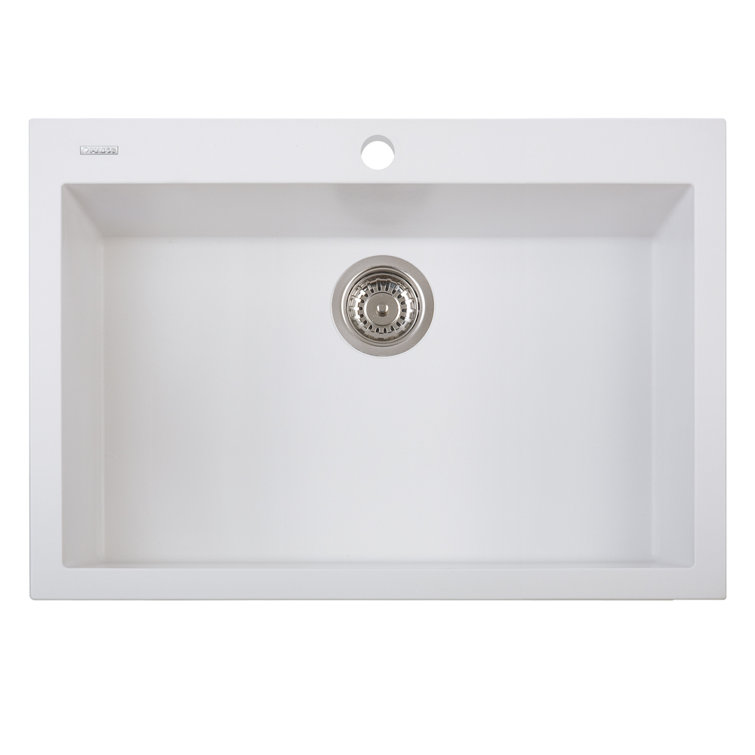 Milk White Granite 30" Single Basin Drop-In Kitchen Sink