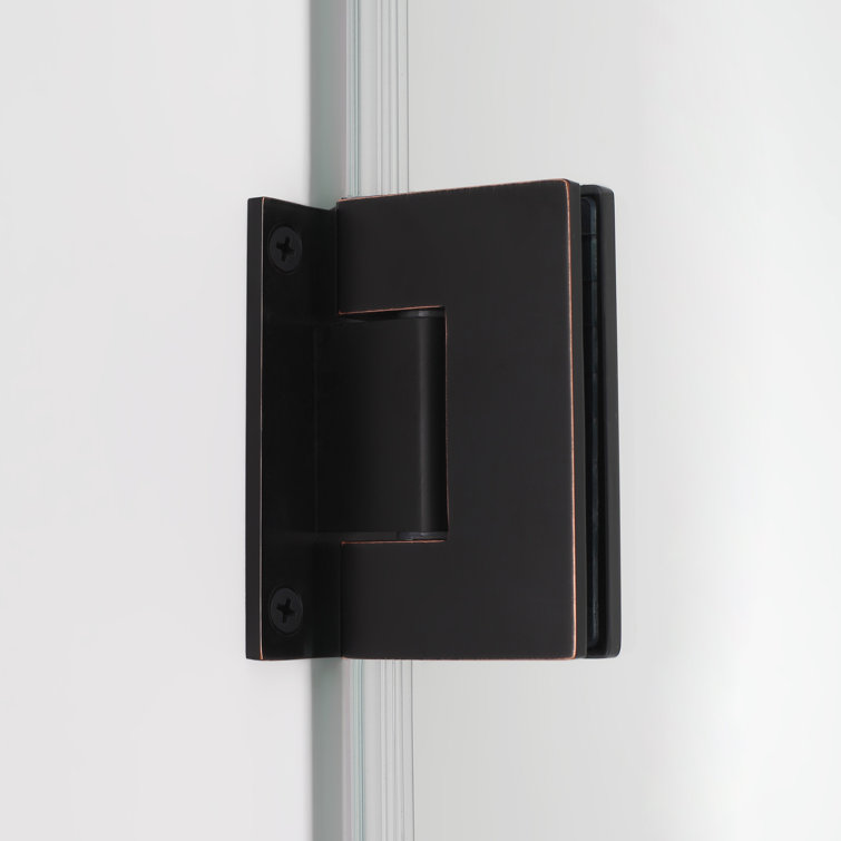 Belmore 72'' Frameless Hinged Shower Door with Clear Tempered Glass