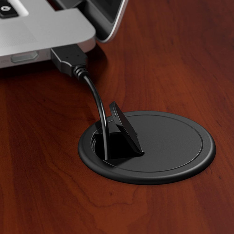 Hansen Cherry and Galaxy Executive Desk with Keyboard Tray