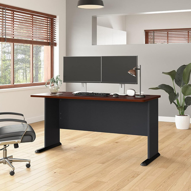Hansen Cherry Contemporary 72" Executive Desk with Wire Management