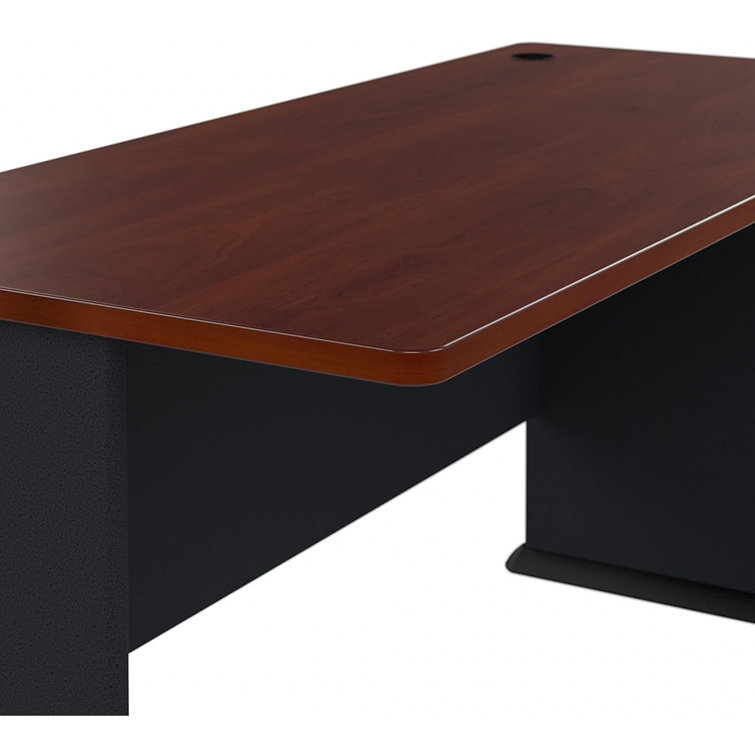 Hansen Cherry and Galaxy Executive Desk with Keyboard Tray