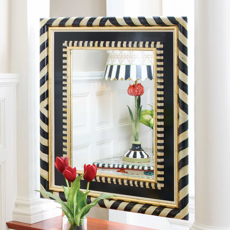 Kids Classic Gold-Leaf Beveled Wood Mirror 25.5'' x 14.25''