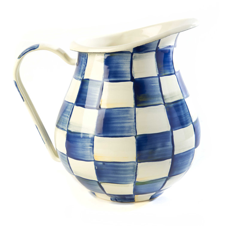 Royal Blue and White Handcrafted Enamel Pitcher